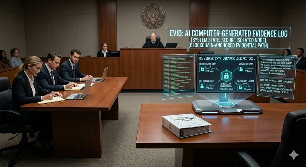 EVID AI computer-generated evidence log in courtroom